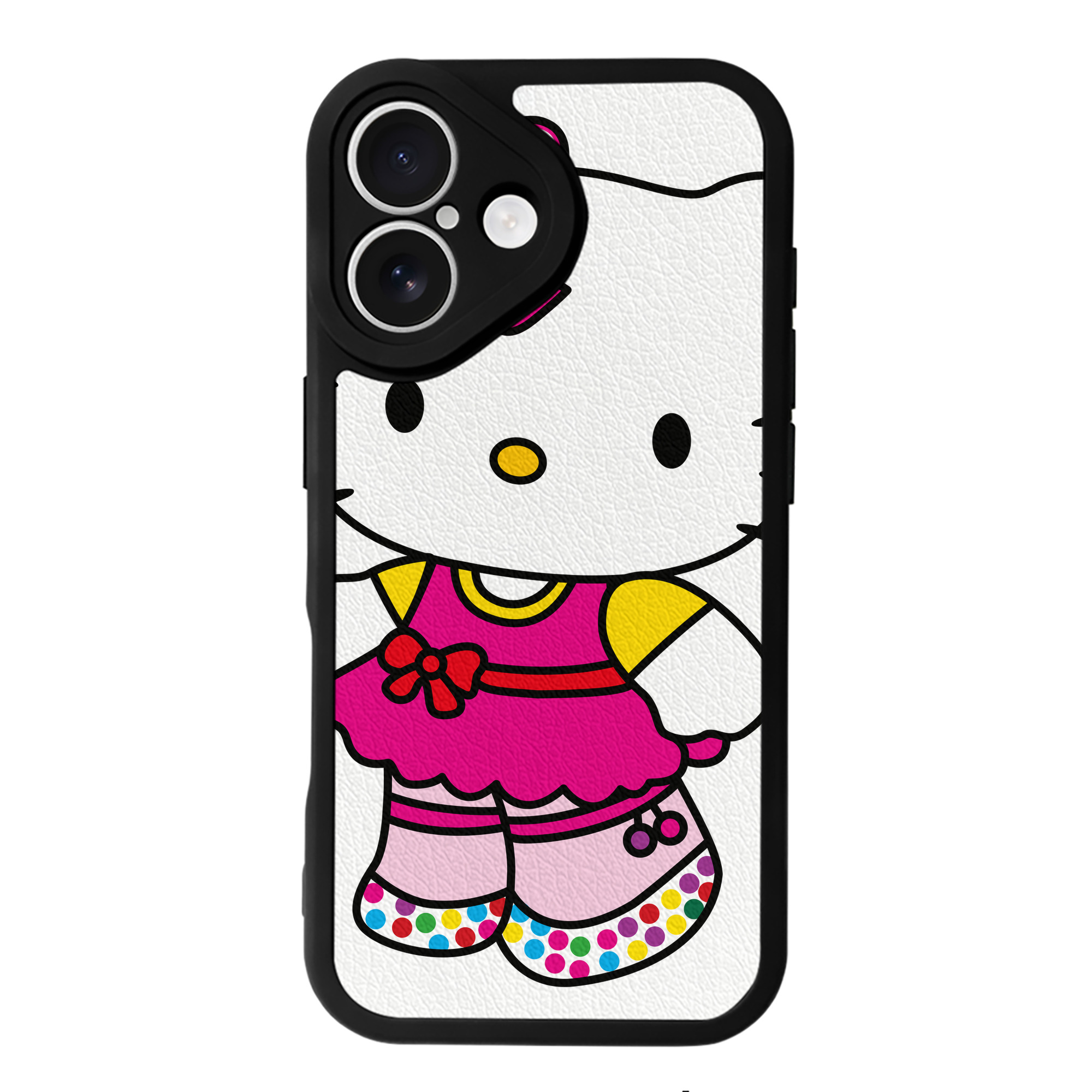 （画像用） Hello Kitty ハローキティ 【iPhone 16シリーズ対応】シリコンスマホケース（レザー調） 材質：シリコン